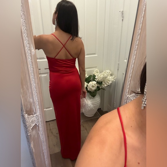 Windsor Chelsea Satin High Slit Formal Dress Small - Picture 9 of 11